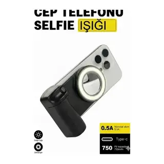 Bluetooth Manyetik Telefon Yapıştırma Kavrama Halka Dolgu Işığı İle Magsafe Selfie Klips