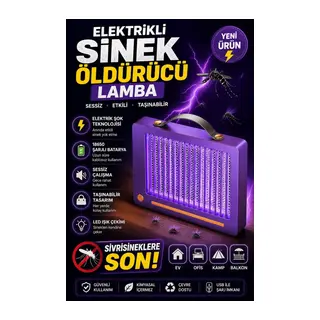 Elektrikli Sinek Öldürücü Lamba | Şarjlı, Sessiz, Led Işıklı Etkili Koruma