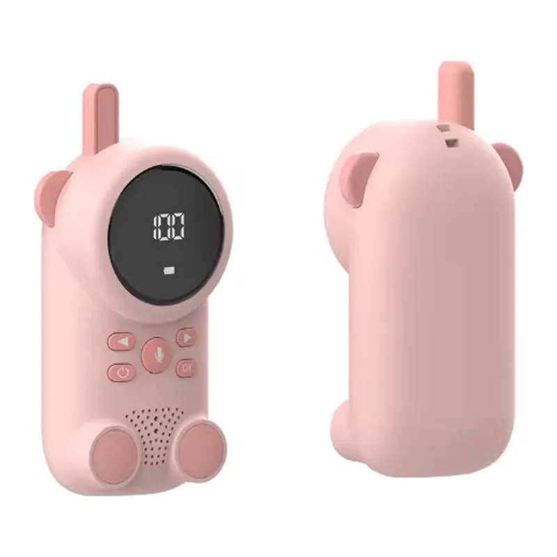 Çocuklar Için Kamp Yürüyüş El Telsizi Şarj Edılebılır 3km Menzil Pembe