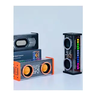 Şeffaf Mecha Müzik Tws Stereo Rgb İşıklı Hoparlör Kablosuz Bluetooth 5.0 Taşınabilir Hoparlör V9
