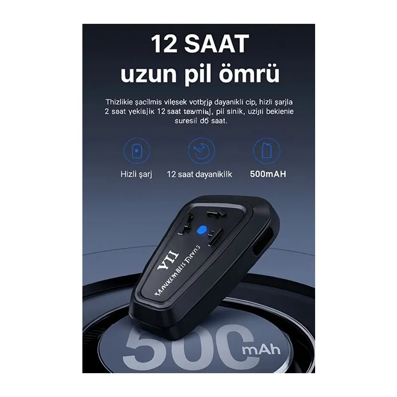 Y11 Bluetooth Kulaklık Mikrofonlu Motosiklet Kulaklığı İntercom Bt 5.3