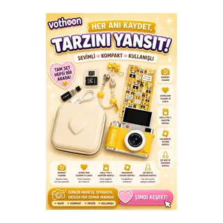 4k Çantalı Dijital Retro Video Kamera 48mp 16x Zoom Işıklı (32gb) Kart Dijital Fotoğraf Makinesi Sarı