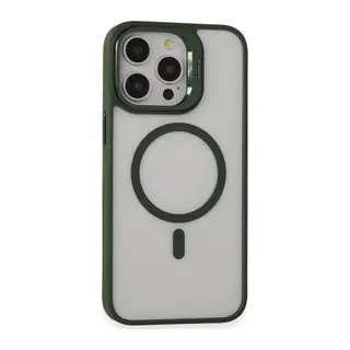 Joko İphone 15 Pro Kılıf Roblox Lens Magsafe Standlı Kapak - Koyu Yeşil