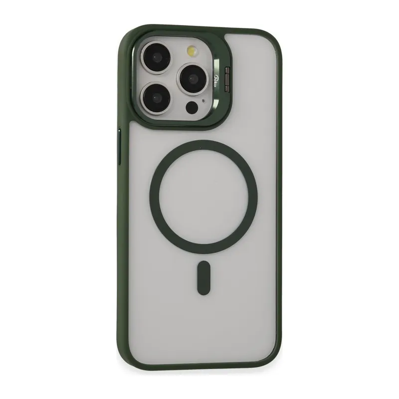 Joko İphone 15 Pro Kılıf Roblox Lens Magsafe Standlı Kapak - Koyu Yeşil