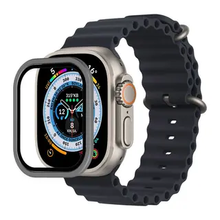 Watch Ultra 49mm Alüminyum Kasa Cam Ekran Koruyucu - Gri