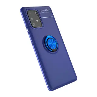 Galaxy A91 / S10 Lite Kılıf Range Yüzüklü Silikon - Mavi