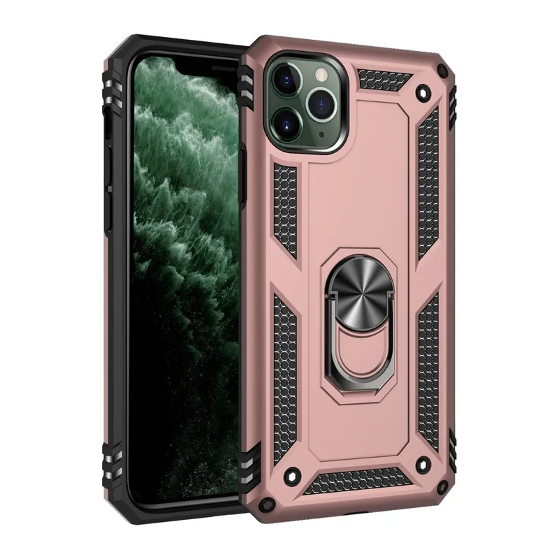İphone 11 Pro Kılıf Sofya Yüzüklü Silikon Kapak - Rose