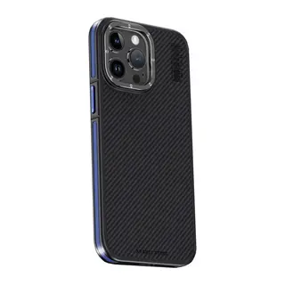 Joko İphone 15 Pro Kılıf Aramid 600d Kevlar Karbon Fiber Magsafe Kapak - Lacivert