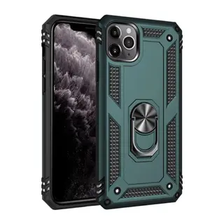 İphone 11 Pro Max Kılıf Sofya Yüzüklü Silikon Kapak - Yeşil