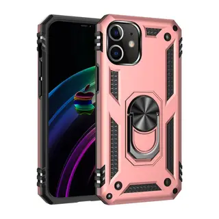 İphone 12 Mini Kılıf Sofya Yüzüklü Silikon Kapak - Rose