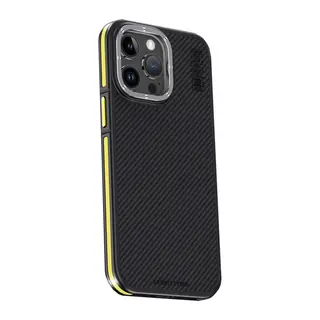 Joko İphone 15 Pro Kılıf Aramid 600d Kevlar Karbon Fiber Magsafe Kapak - Sarı