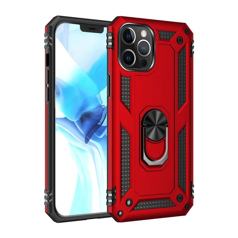 İphone 12 Pro Max Kılıf Sofya Yüzüklü Silikon Kapak - Kırmızı