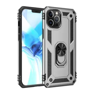 İphone 12 Pro Max Kılıf Sofya Yüzüklü Silikon Kapak - Gümüş