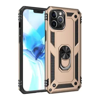 İphone 12 Pro Max Kılıf Sofya Yüzüklü Silikon Kapak - Gold