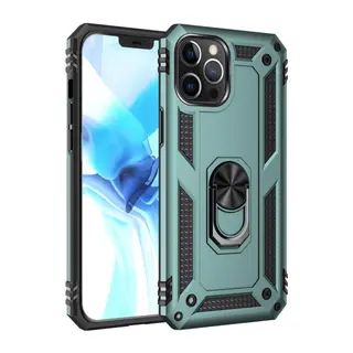 İphone 12 Pro Max Kılıf Sofya Yüzüklü Silikon Kapak - Yeşil