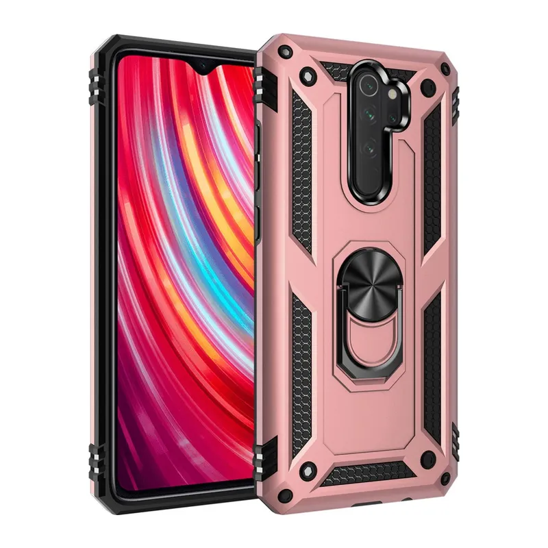 Xiaomi Redmi Note 8 Pro Kılıf Sofya Yüzüklü Silikon Kapak - Rose