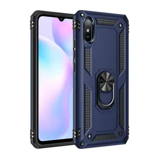 Xiaomi Redmi 9a Kılıf Sofya Yüzüklü Silikon Kapak - Lacivert