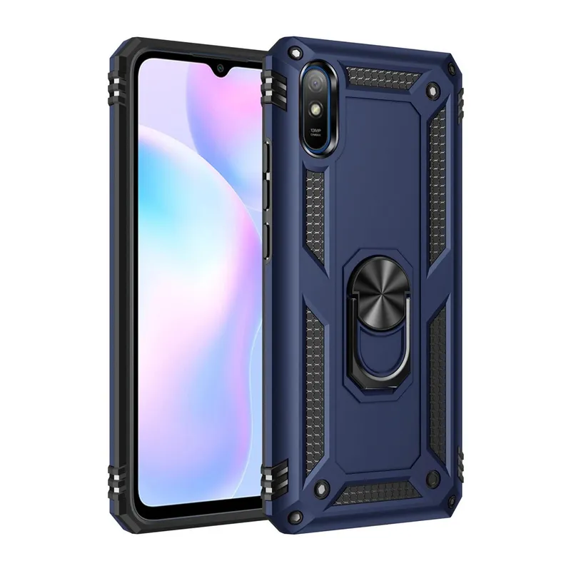 Xiaomi Redmi 9a Kılıf Sofya Yüzüklü Silikon Kapak - Lacivert