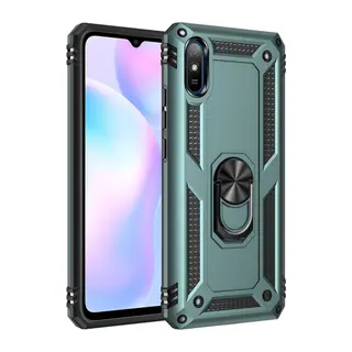 Xiaomi Redmi 9a Kılıf Sofya Yüzüklü Silikon Kapak - Yeşil