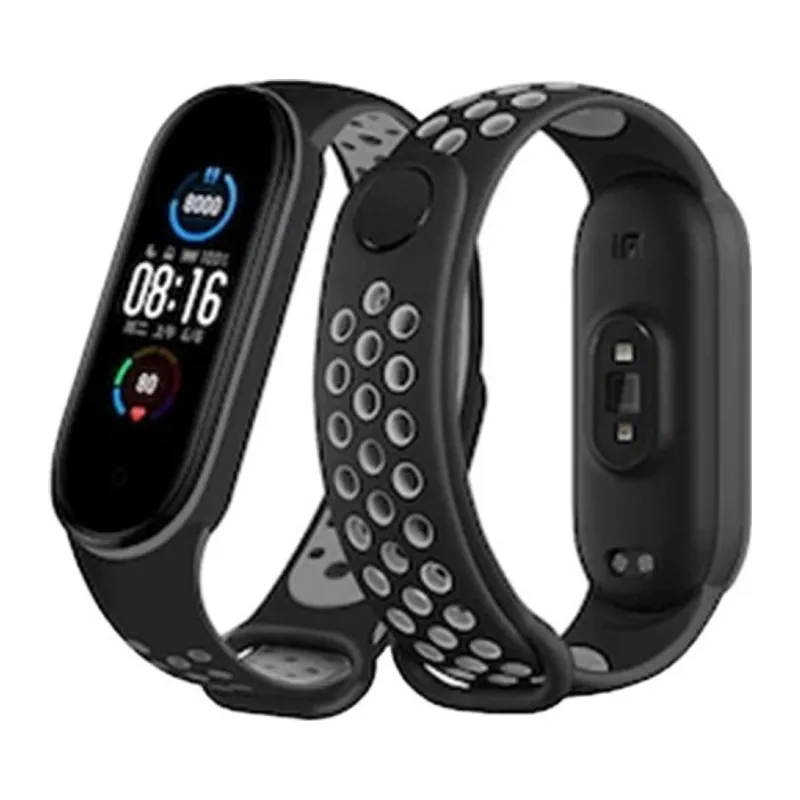 Xiaomi Mi Band 7 Spor Delikli Kordon - Siyah-gri