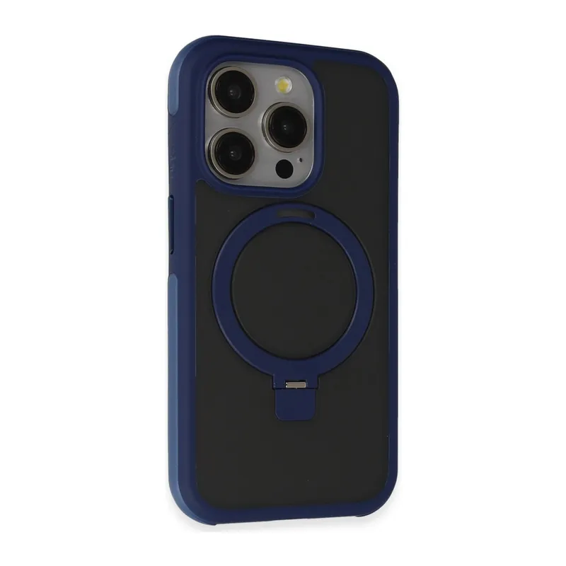 Joko İphone 15 Pro Max Zorda Airbag Magsafe Standlı Kapak - Lacivert