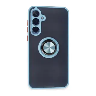 Galaxy A25 5g Kılıf Montreal Yüzüklü Silikon Kapak - Buz Mavi
