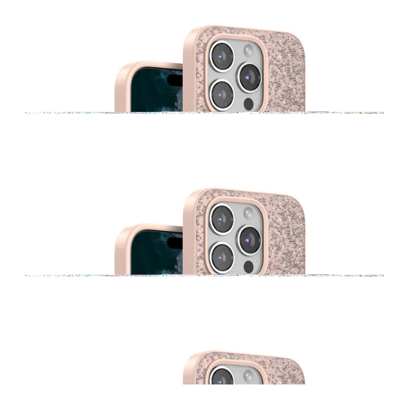 Onegif İphone 14 Pro Bright Simli Kapak - Pembe