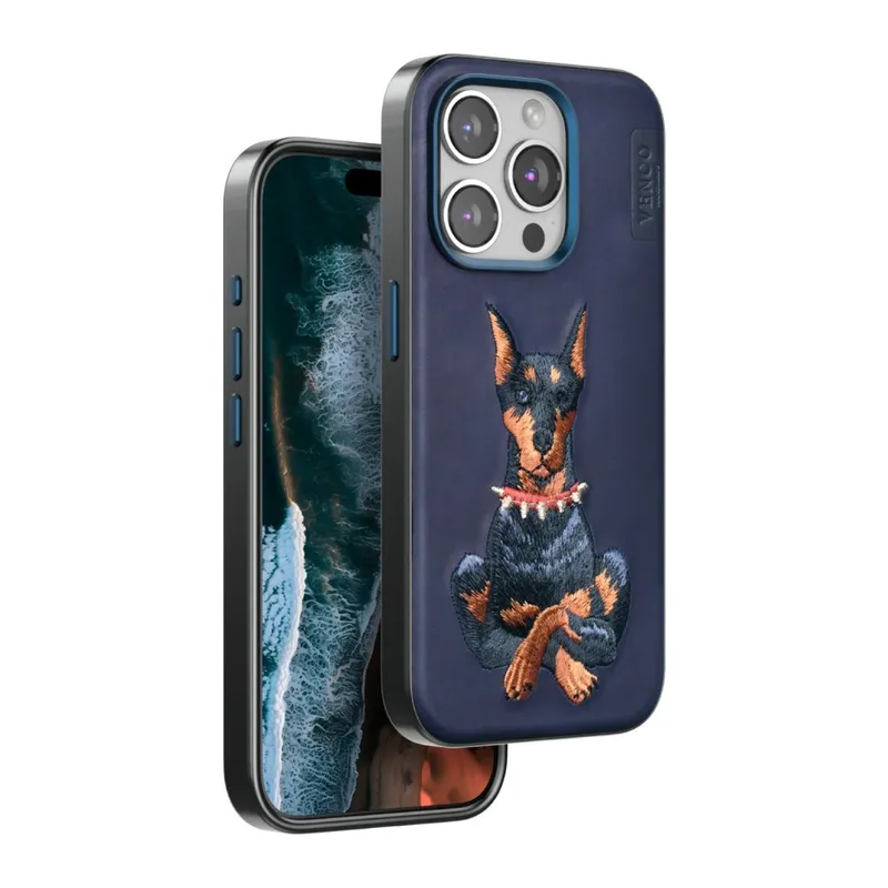 Venco İphone 15 Pro Max Perma Desenli Kapak - Lacivert