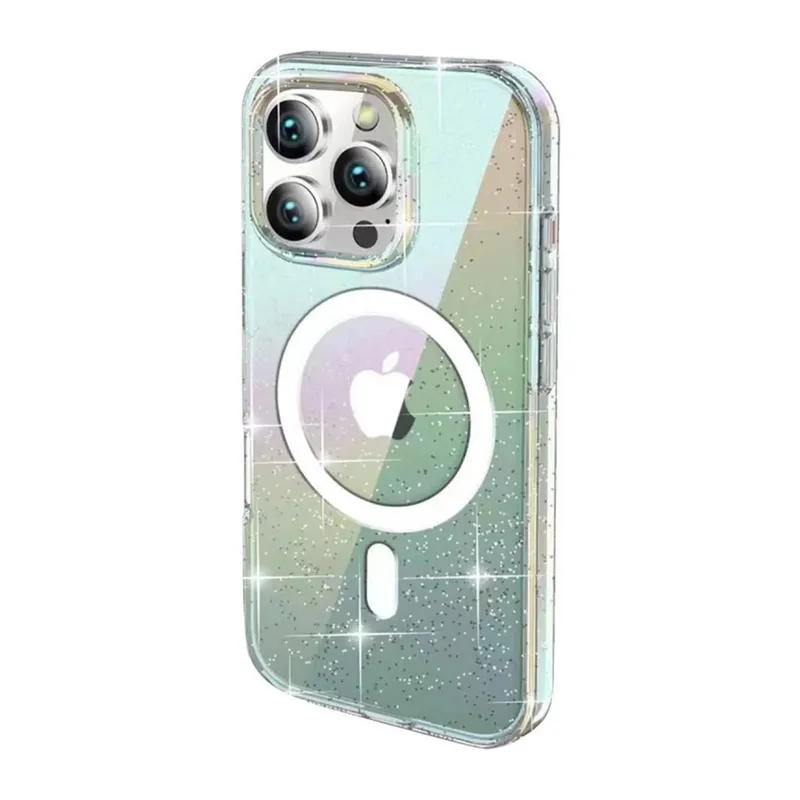 Joko İphone 15 Pro Max Rasasi Simli Magsafe Kapak - Şeffaf