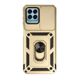 Galaxy M33 Kılıf Pars Lens Yüzüklü Silikon - Gold