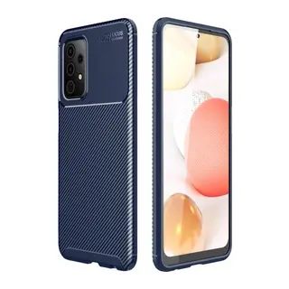 Galaxy A52 Kılıf Auto Focus Karbon Kapak - Lacivert