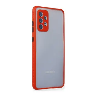 Galaxy A72 Kılıf Miami Şeffaf Silikon - Kırmızı