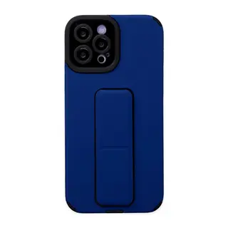 İphone 12 Pro Max Kılıf Mega Standlı Silikon - Mavi