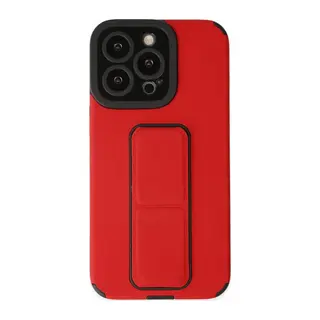 İphone 13 Pro Max Kılıf Mega Standlı Silikon - Kırmızı