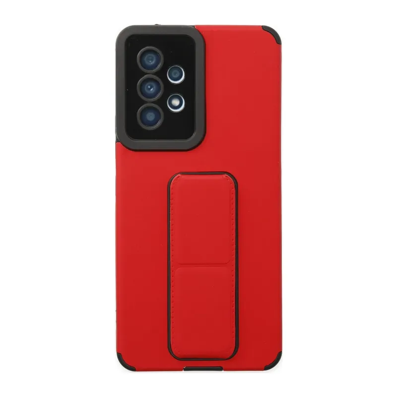 Galaxy A53 5g Kılıf Mega Standlı Silikon - Kırmızı