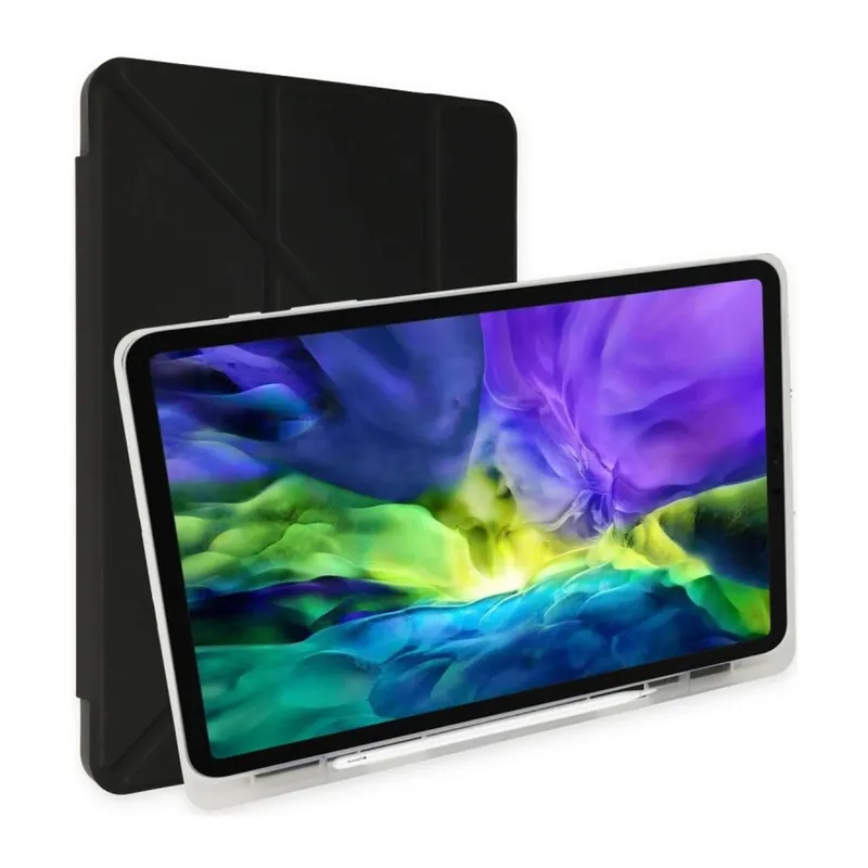 İpad 10.2 (8.nesil) Kılıf Kalemlikli Mars Tablet Kılıfı - Siyah