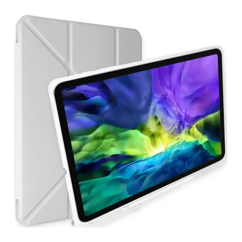 İpad 10.2 (8.nesil) Kılıf Kalemlikli Mars Tablet Kılıfı - Gri