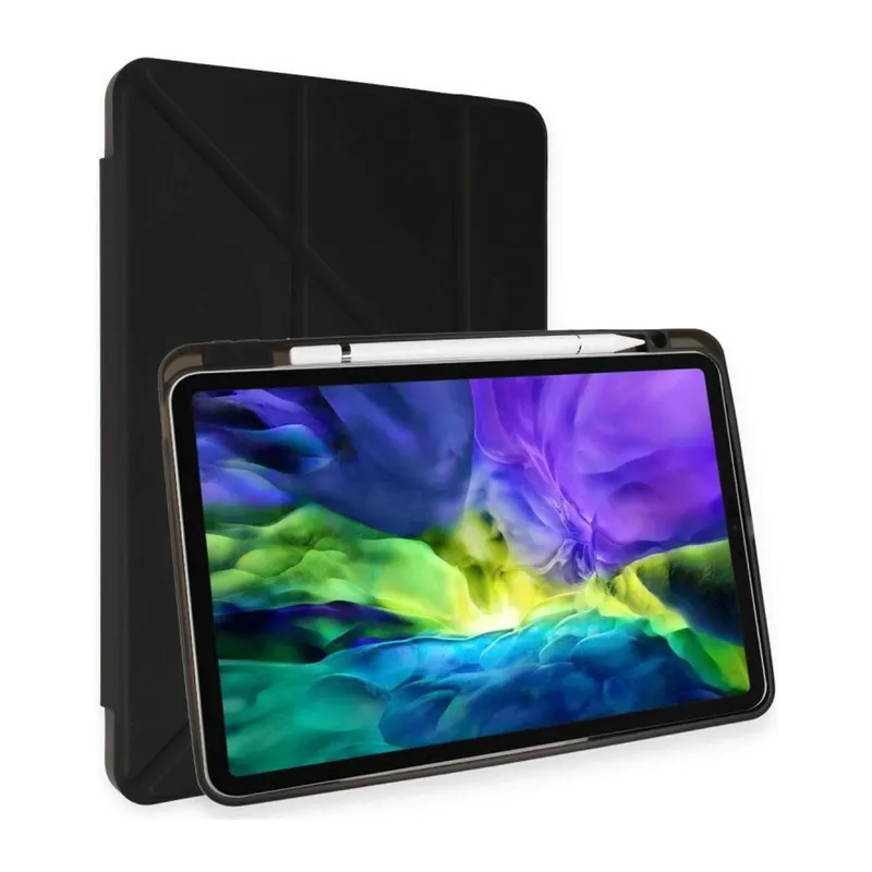 İpad Air 4 10.9 Kılıf Kalemlikli Mars Tablet Kılıfı - Siyah