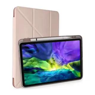 İpad Air 4 10.9 Kılıf Kalemlikli Mars Tablet Kılıfı - Rose Gold