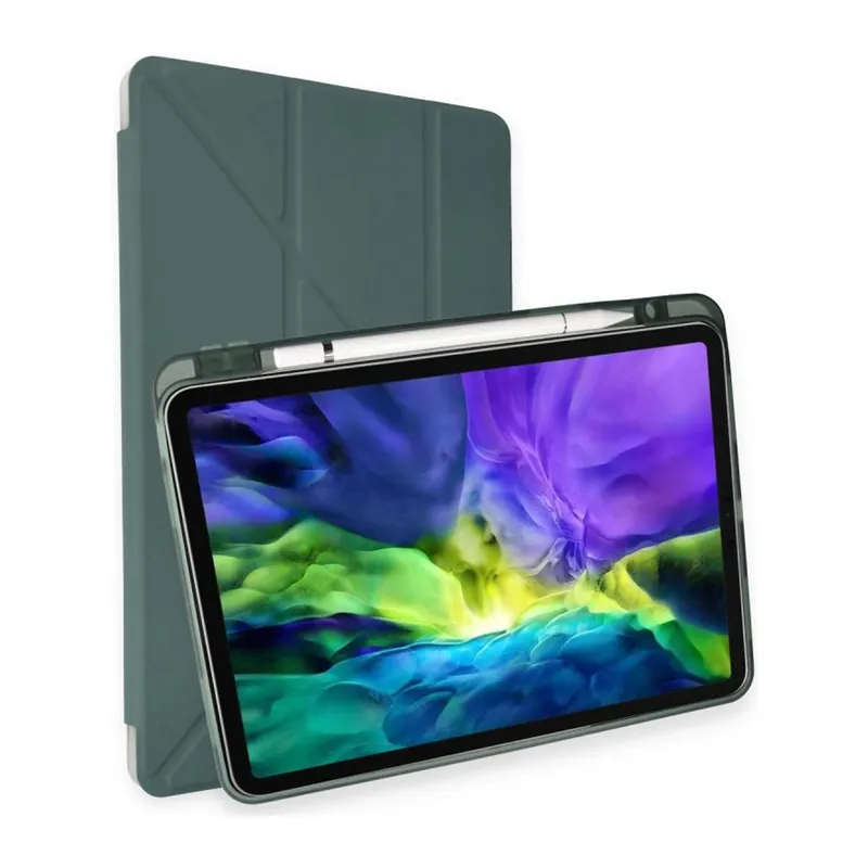 İpad Air 4 10.9 Kılıf Kalemlikli Mars Tablet Kılıfı - Koyu Yeşil