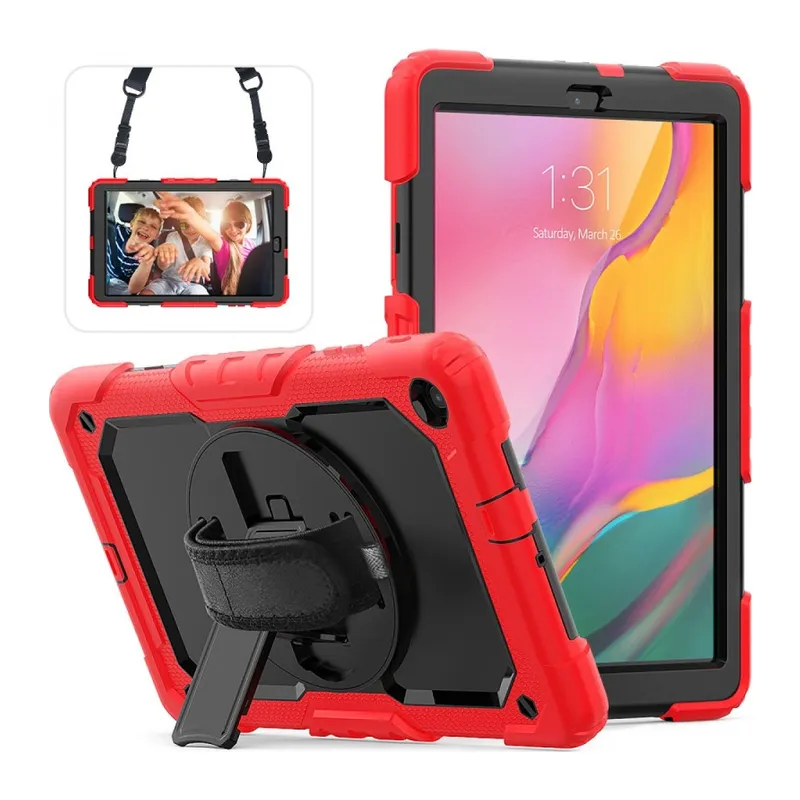 Galaxy T510 Tab A 10.1 Kılıf Pars Tablet Kapak - Kırmızı
