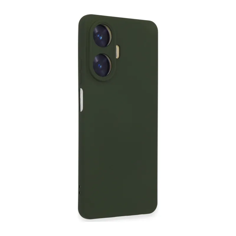 Realme C55 Kılıf Nano İçi Kadife Silikon - Koyu Yeşil