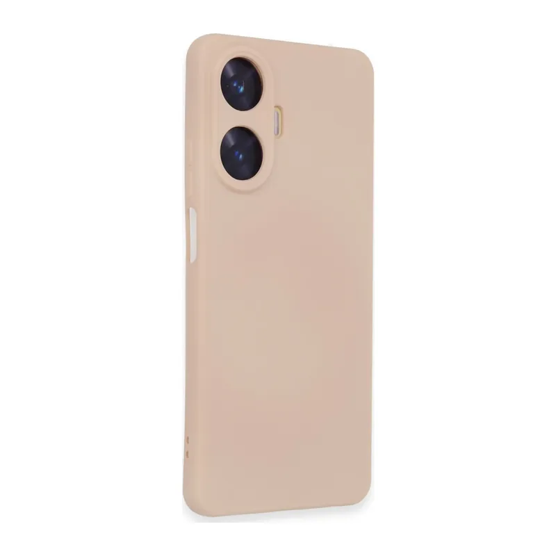 Realme C55 Kılıf Nano İçi Kadife Silikon - Pudra