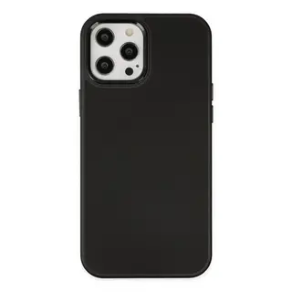İphone 12 Pro Max Kılıf Asya Deri Silikon - Siyah