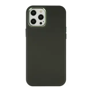 İphone 12 Pro Max Kılıf Asya Deri Silikon - Koyu Yeşil