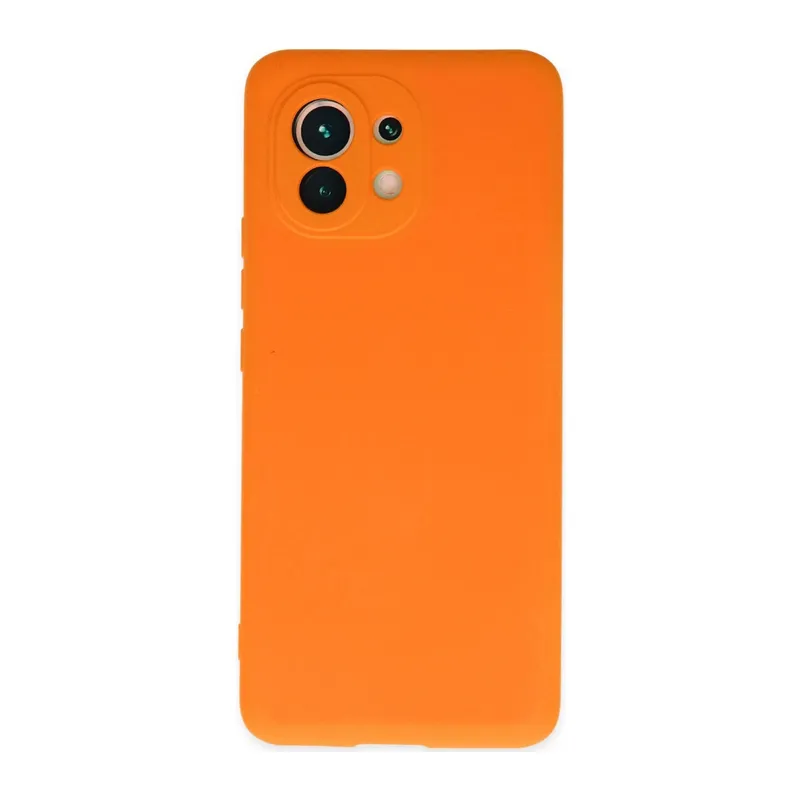 Xiaomi Mi 11 Kılıf Nano İçi Kadife Silikon - Turuncu