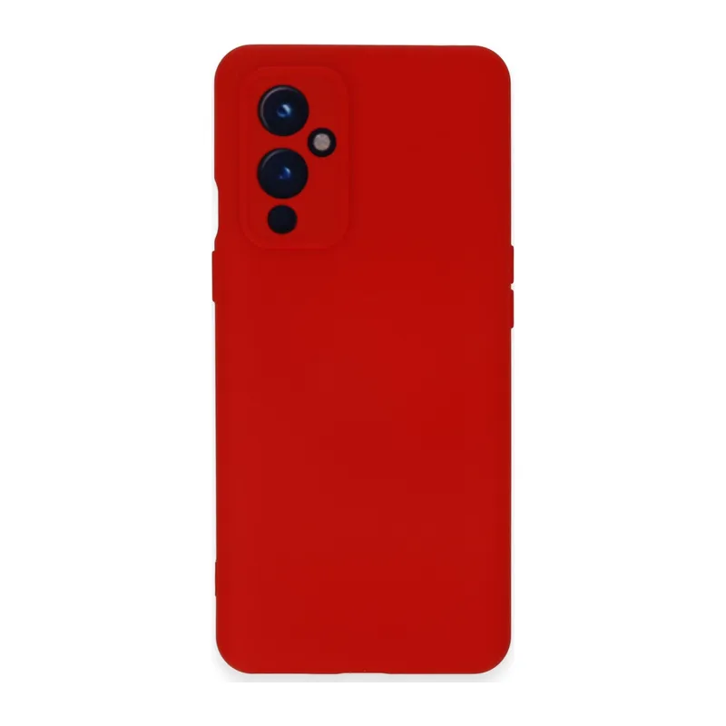 One Plus 9 Kılıf Nano İçi Kadife Silikon - Kırmızı
