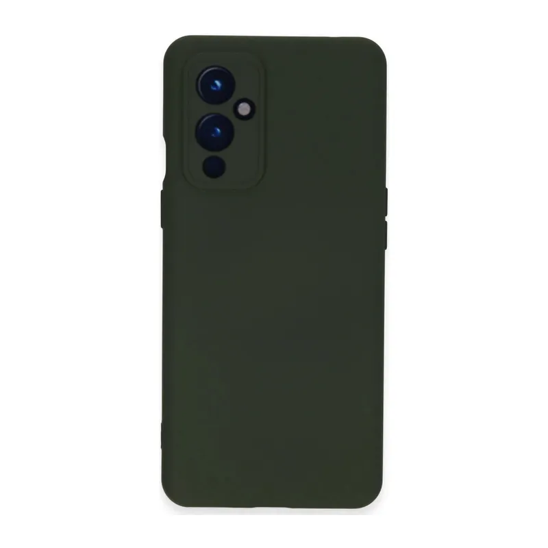 One Plus 9 Kılıf Nano İçi Kadife Silikon - Koyu Yeşil