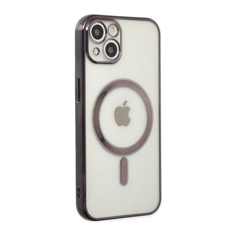 İphone 14 Plus Kılıf Magneticsafe Lazer Silikon - Siyah