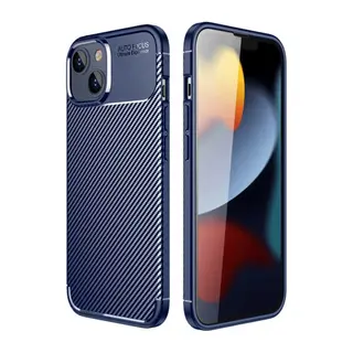 İphone 14 Kılıf Auto Focus Karbon Kapak - Lacivert